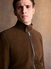 Brown Suede Harrington Jacket - Image 5 of 9