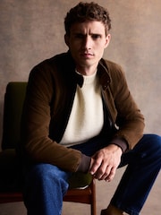 Brown Suede Harrington Jacket - Image 7 of 9