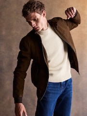 Brown Suede Harrington Jacket - Image 8 of 9
