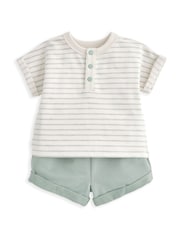 Mamas & Papas Striped Collar 100% Cotton Romper - Slika 1 iz 4