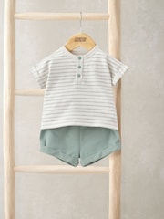 Mamas & Papas Striped Collar 100% Cotton Romper - Slika 4 iz 4