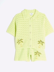 River Island Green Girls Revere Palm Tree Shirt & Short Set - Image 3 of 3