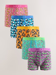 Bright Pink/Blue Animals Pattern A-Front Boxers - Image 1 of 9