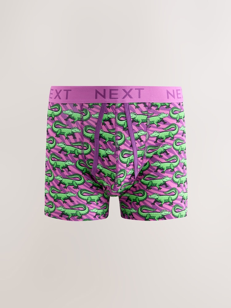Buy Bright Pink/Blue Animals Pattern A-Front Boxers from Next