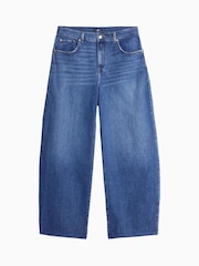 7 For All Mankind Blue Bonnie Curvilinear Santa Cruz Jeans With Raw Cut - Image 6 of 6
