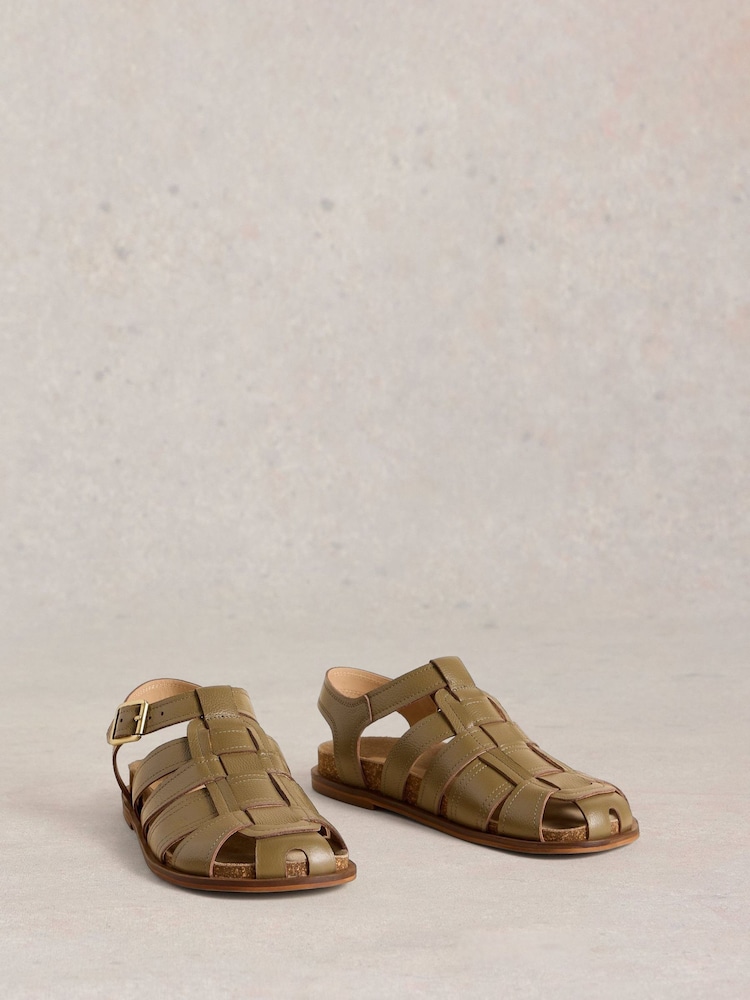 White Stuff Green Hattie Fisherman Footbed Sandals - Image 1 of 4
