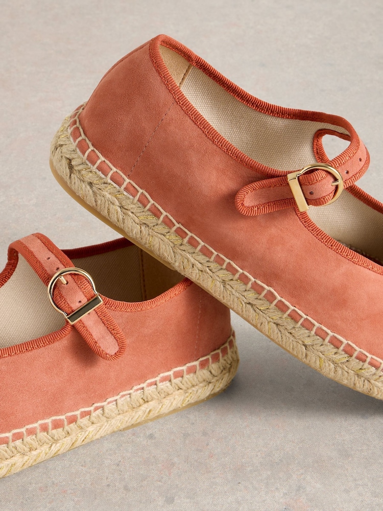 White Stuff Orange Mary Jane Espadrilles - Image 4 of 4