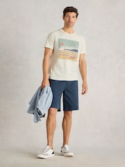 White Stuff Natural Abersoch Surfer Graphic Print T-Shirt - Image 2 of 7