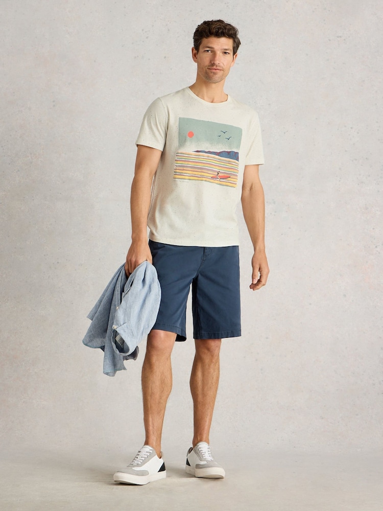 White Stuff Natural Abersoch Surfer Graphic Print T-Shirt - Image 2 of 7