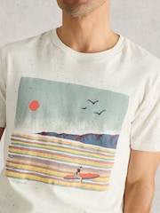 White Stuff Natural Abersoch Surfer Graphic Print T-Shirt - Image 5 of 7