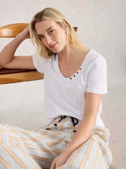 White Stuff Nadia Short Sleeve 100% Cotton T-Shirt - Imagen 3 de 6