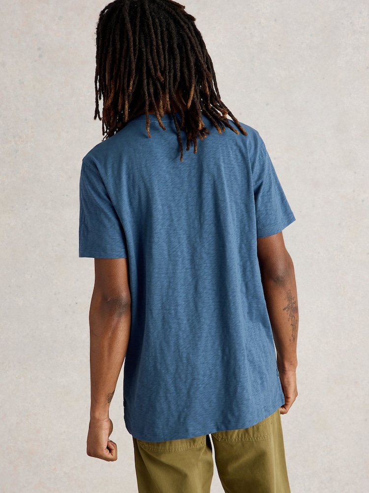 White Stuff Blue Three Fishes 100% Cotton Graphic Print T-Shirt - Image 2 of 6