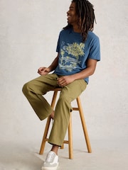 White Stuff Blue Three Fishes 100% Cotton Graphic Print T-Shirt - Image 4 of 6