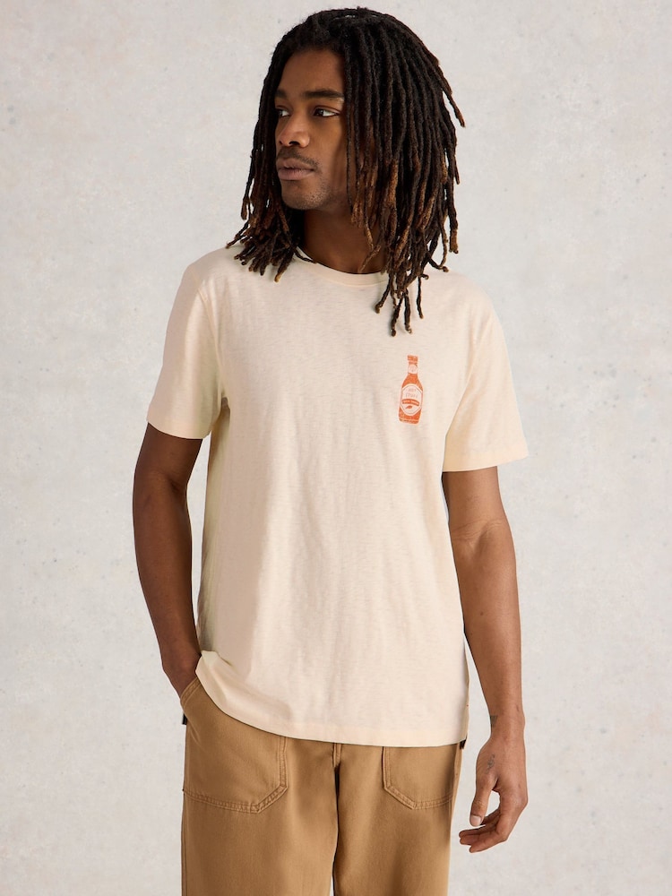 White Stuff Chilli Pepper Graphic 100% Cotton T-Shirt - Bild 1 von 6