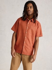White Stuff Tan Brown Ely Linen Cotton Shirt - Image 2 of 6