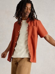 White Stuff Tan Brown Ely Linen Cotton Shirt - Image 3 of 6