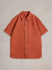 White Stuff Tan Brown Ely Linen Cotton Shirt - Image 5 of 6