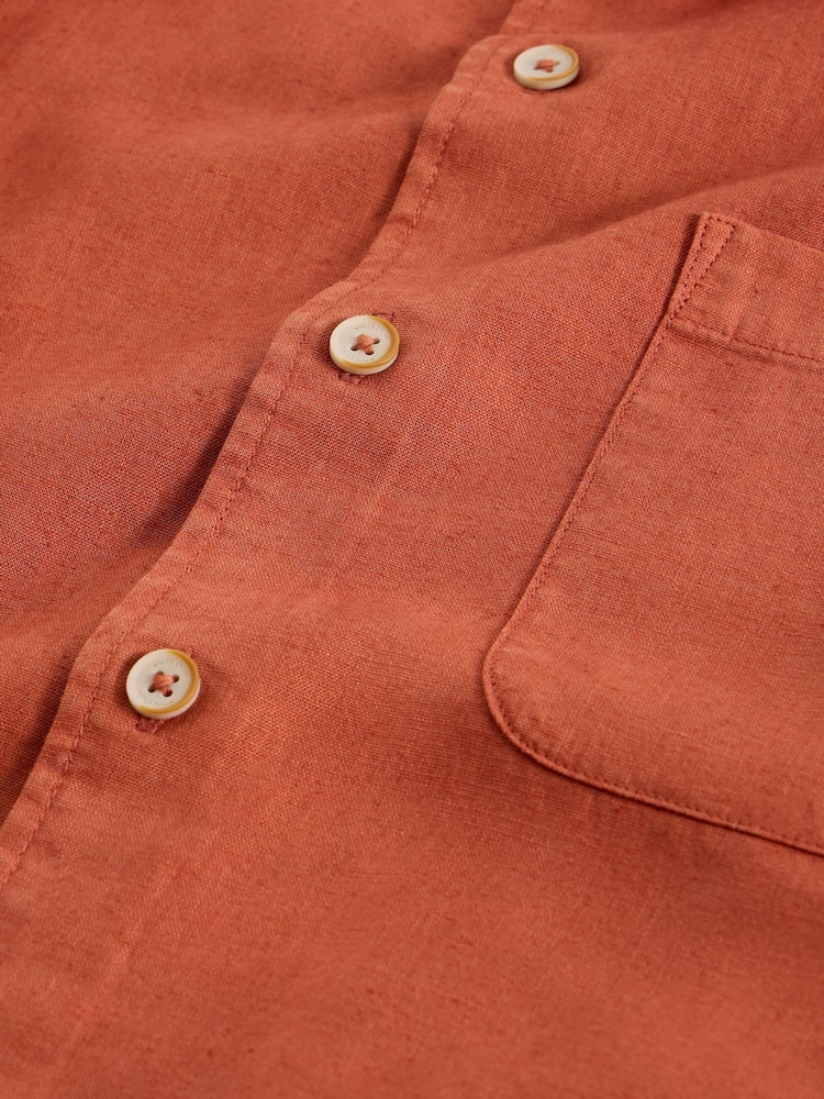 White Stuff Tan Brown Ely Linen Cotton Shirt - Image 6 of 6