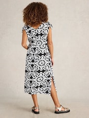 White Stuff Black Freya Channel 100% Cotton Beach Dress - Image 2 of 4