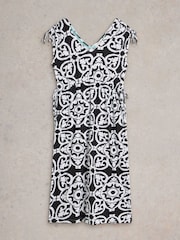 White Stuff Black Freya Channel 100% Cotton Beach Dress - Image 5 of 6