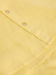 White Stuff Yellow Keswick Short Sleeve 100% Linen Shirt - Image 6 of 6