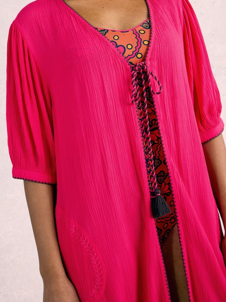 White Stuff Maggie Beach Cover-up magenta - Image 4 of 6