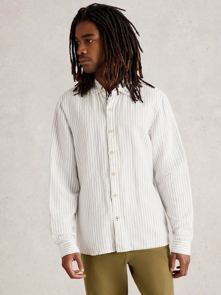 White Stuff Natural Keswick Stripe Linen Shirt - Image 1 of 6