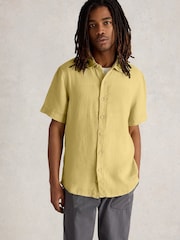 White Stuff Green Keswick Short Sleeve Linen Shirt - Image 2 of 6