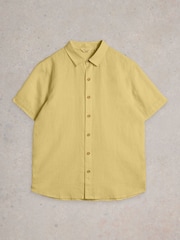 White Stuff Green Keswick Short Sleeve Linen Shirt - Image 5 of 6