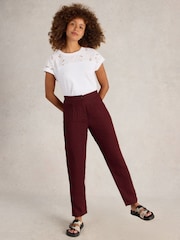 White Stuff Red Rowena 100% Linen Trousers - Image 1 of 4