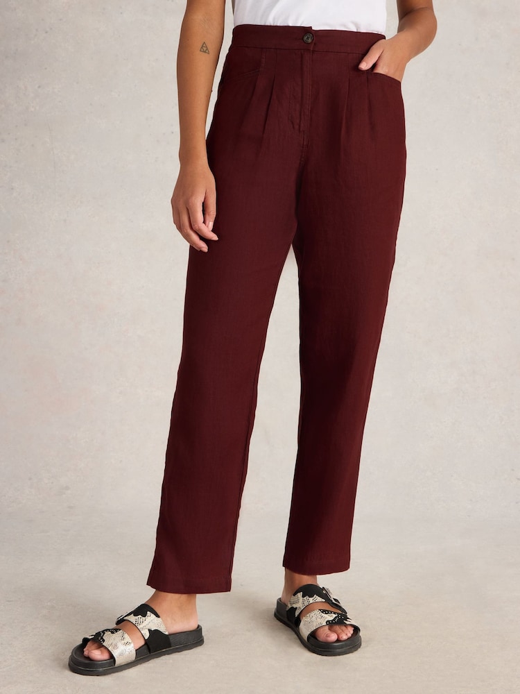 White Stuff Red Rowena 100% Linen Trousers - Image 2 of 4