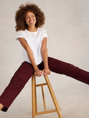 White Stuff Red Rowena 100% Linen Trousers - Image 4 of 4