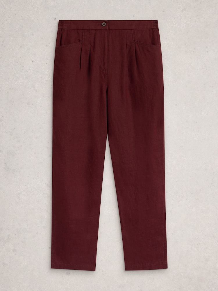 White Stuff Red Rowena 100% Linen Trousers - Image 5 of 6