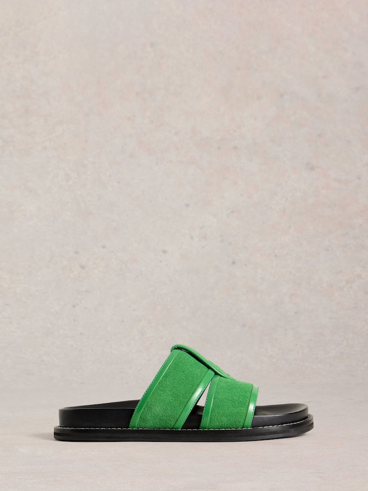 White Stuff Green Ziggy Slider Footbed Sandals - Image 1 of 4