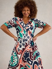 White Stuff Blue Megan Jersey Dress - Image 3 of 6