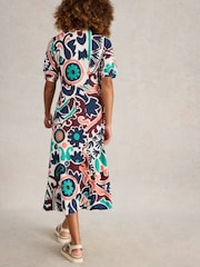 White Stuff Blue Megan Jersey Dress - Image 4 of 6