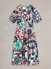 White Stuff Blue Megan Jersey Dress - Image 5 of 6