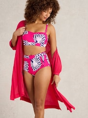 White Stuff Pink Suki High Waist Bikini Bottoms - Image 1 of 6