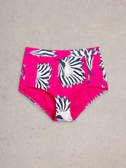 White Stuff Pink Suki High Waist Bikini Bottoms - Image 5 of 6