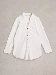 White Stuff White 100% Cotton Annie Emb Longline Shirt - Image 5 of 6