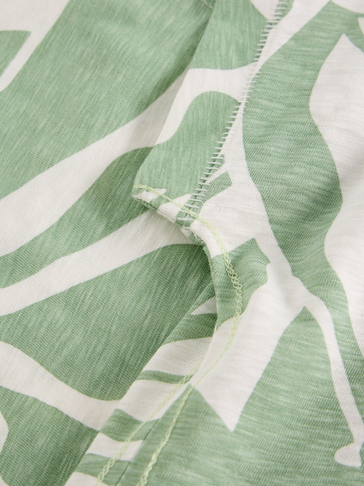 White Stuff Green Nelly Notch Neck 100% Cotton T-Shirt - Image 6 of 6 White Stuff Green Nelly Notch Neck 100% Cotton T-Shirt - Image 6 of 6