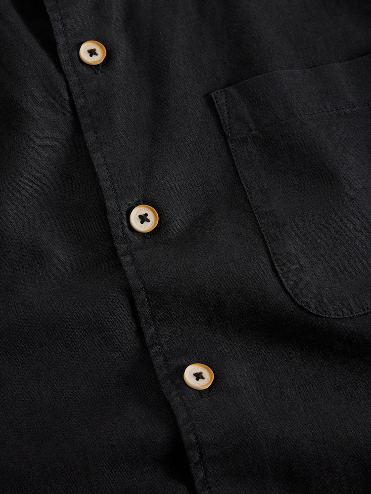 White Stuff Black Ely Linen Cotton Shirt - Image 6 of 6