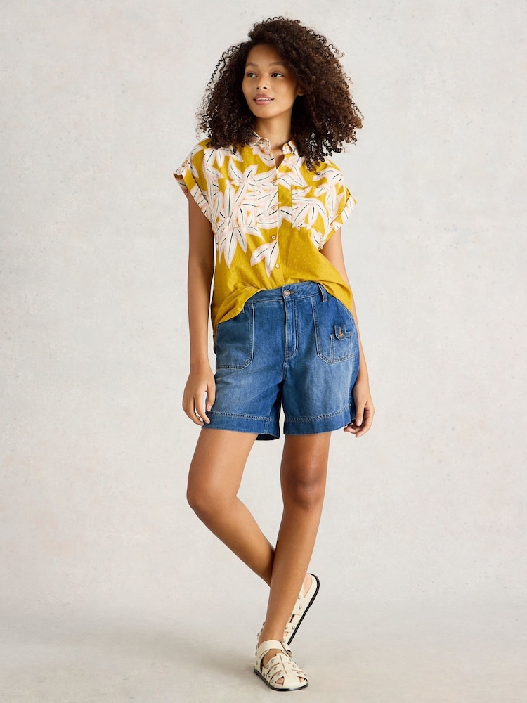 White Stuff Blue Mollie Combat Denim Shorts - Image 2 of 6
