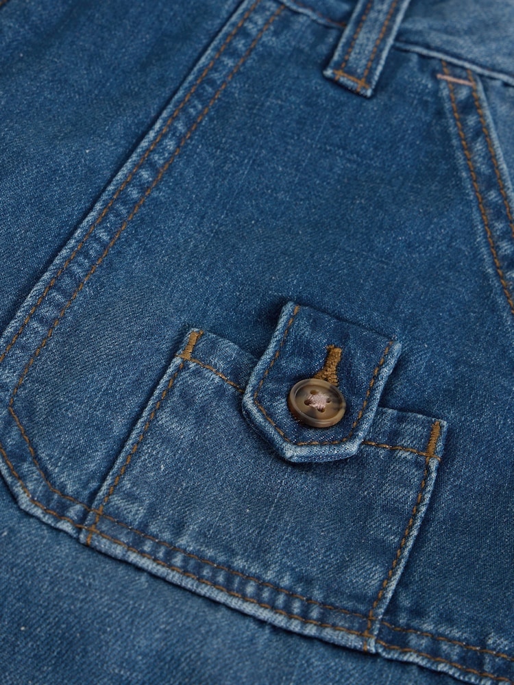 White Stuff Blue Mollie Combat Denim Shorts - Image 6 of 6