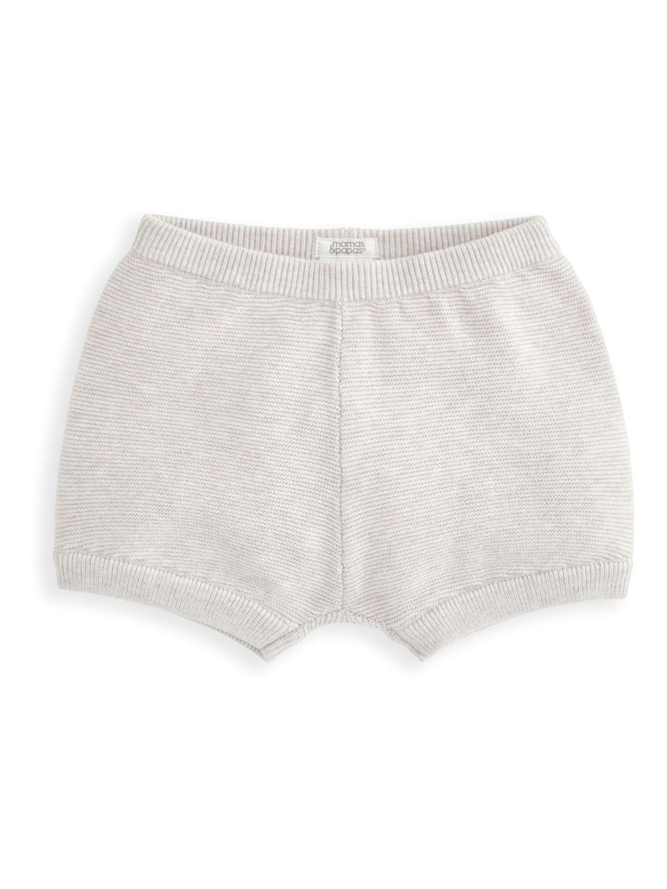 Mamas & Papas palm vezen 100% bombaž rjava srajca in kratke hlače pleten set - Slika 5 iz 5