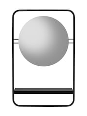 CROYDEX Black Furzton Round Mirror with Shelf - Image 2 of 4