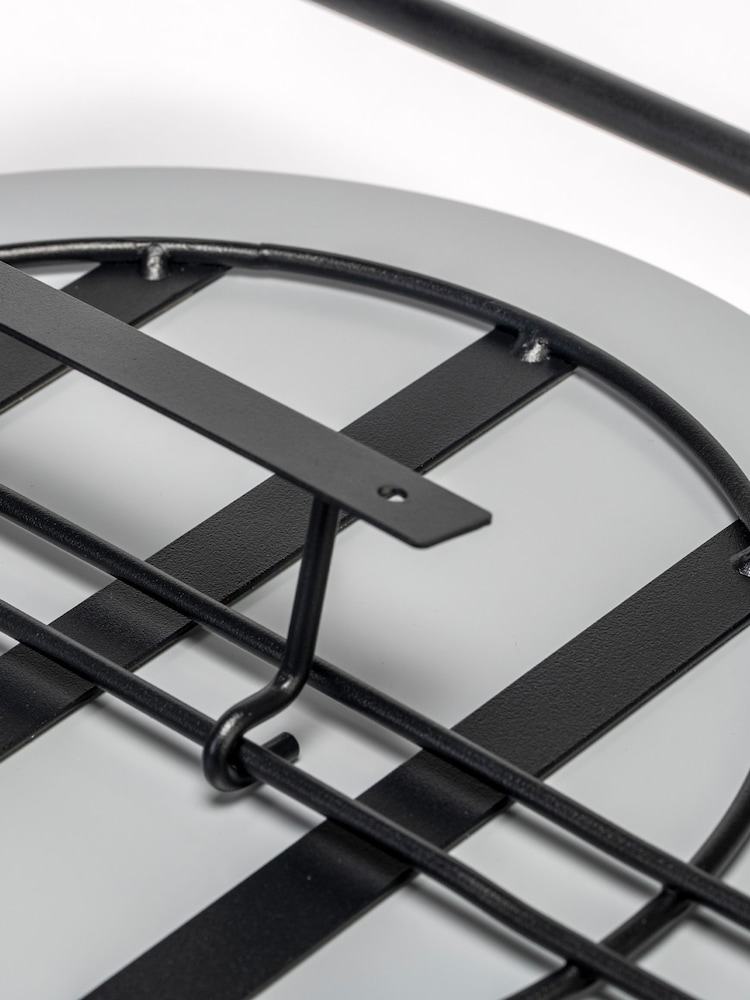 CROYDEX Black Furzton Round Mirror with Shelf - Image 4 of 4