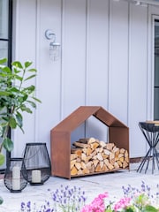 Ivyline Rust Garden House Log Storage - Image 1 of 4