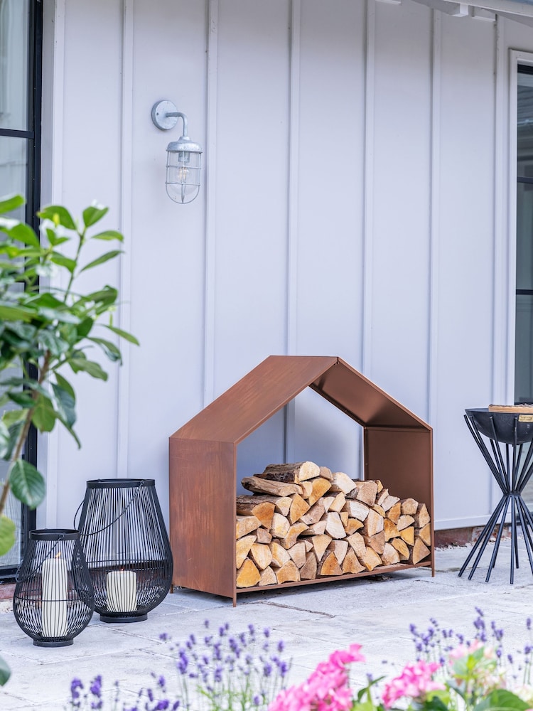 Ivyline Rust Garden House Log Storage - Image 1 of 4