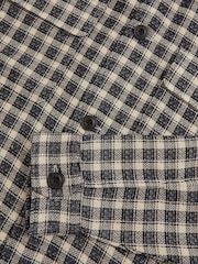 Reiss Navy/White Ribona Woven Check Twin-Pocket Overshirt - Image 7 of 7